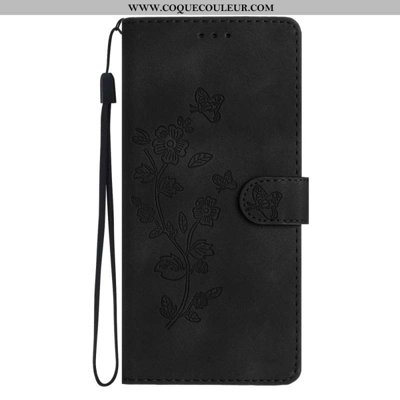 Housse Xiaomi 14T Pro Motif Floral à Lanière