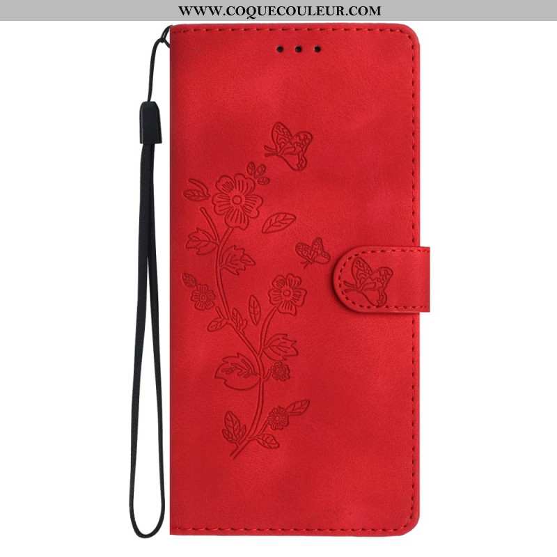 Housse Xiaomi 14T Pro Motif Floral à Lanière