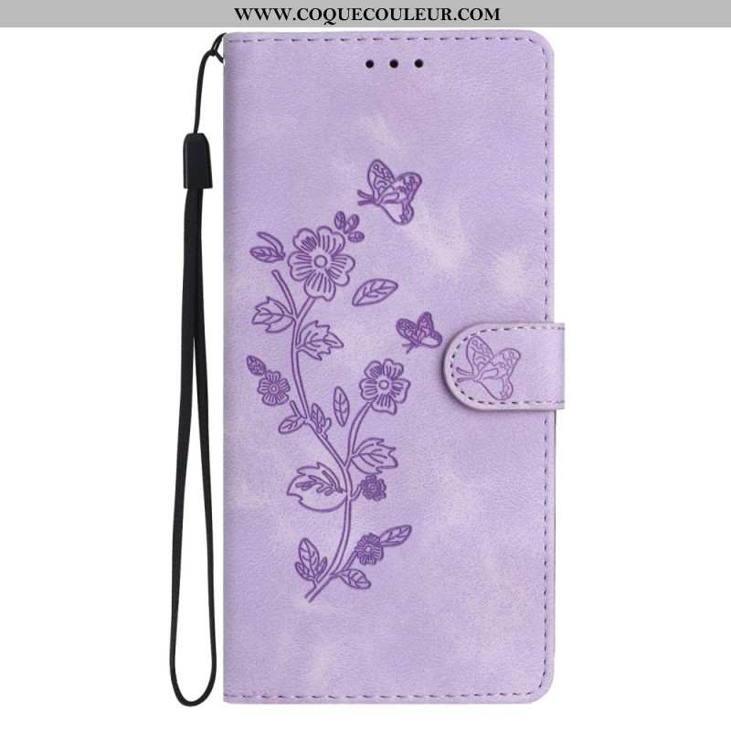 Housse Xiaomi 14T Pro Motif Floral à Lanière