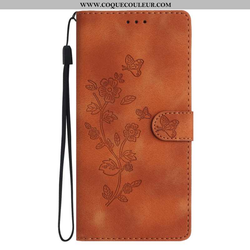 Housse Xiaomi 14T Pro Motif Floral à Lanière