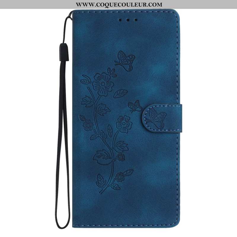 Housse Xiaomi 14T Pro Motif Floral à Lanière