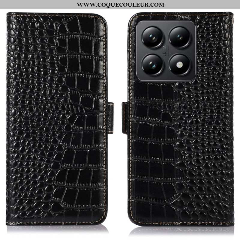 Housse Xiaomi 14T Pro Cuir Texture Crocodile