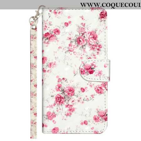 Housse Xiaomi 14T Fleurs Roses à Lanière