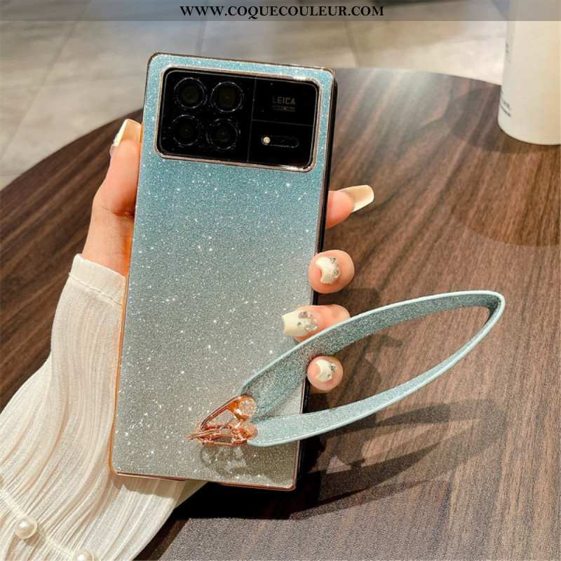 Coque Xiaomi Mix Fold 3 Paillettes à Lanière