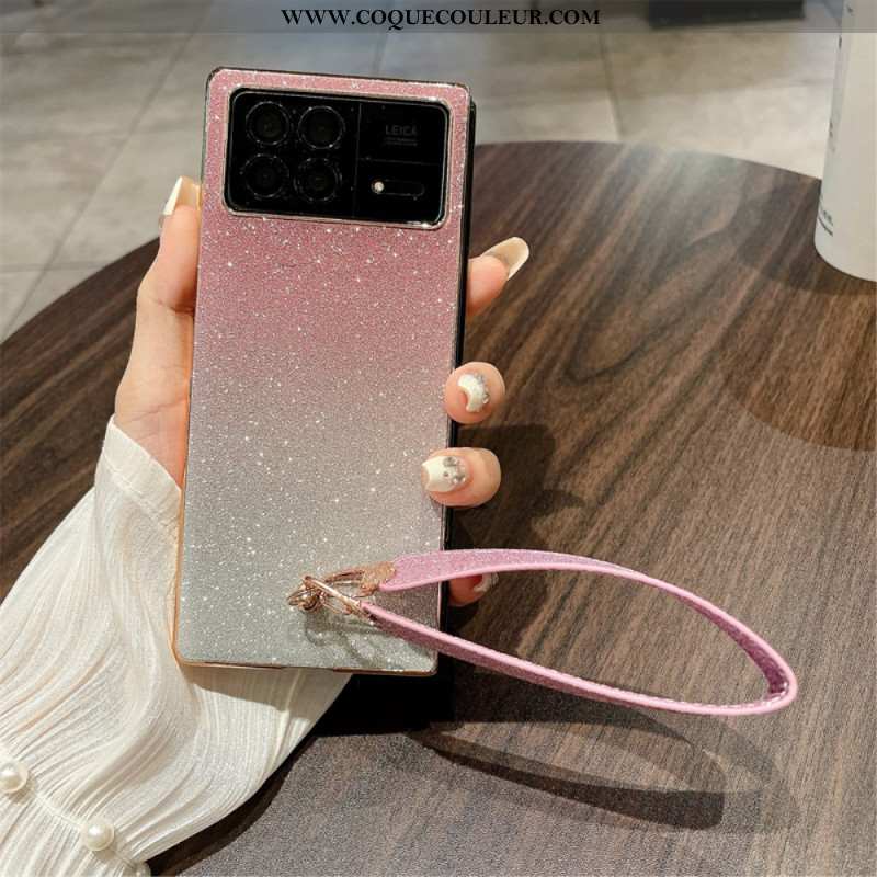 Coque Xiaomi Mix Fold 3 Paillettes à Lanière