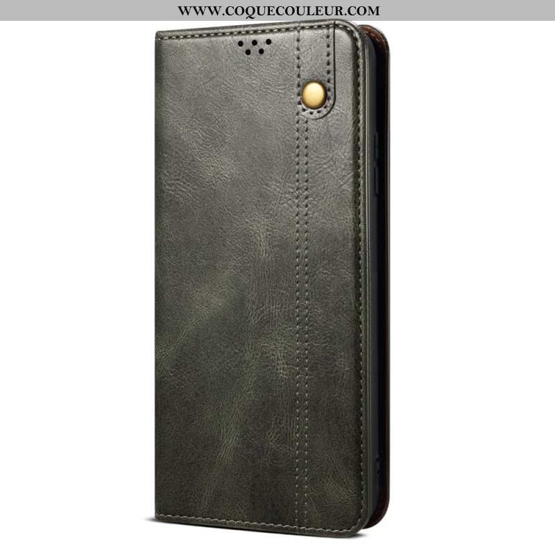 Flip Cover Xiaomi Redmi Note 13 4G Simili Cuir Ciré