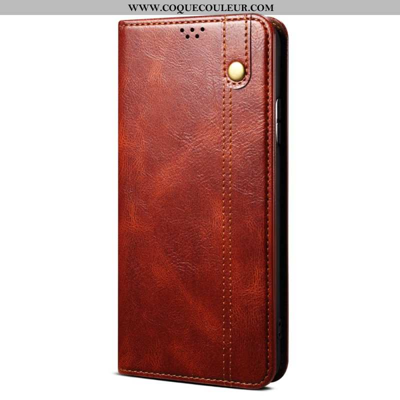 Flip Cover Xiaomi Redmi Note 13 4G Simili Cuir Ciré