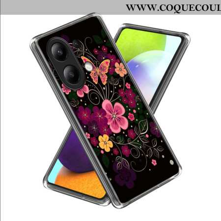 Coque Xiaomi Redmi Note 13 4G Fleurs et Papillons