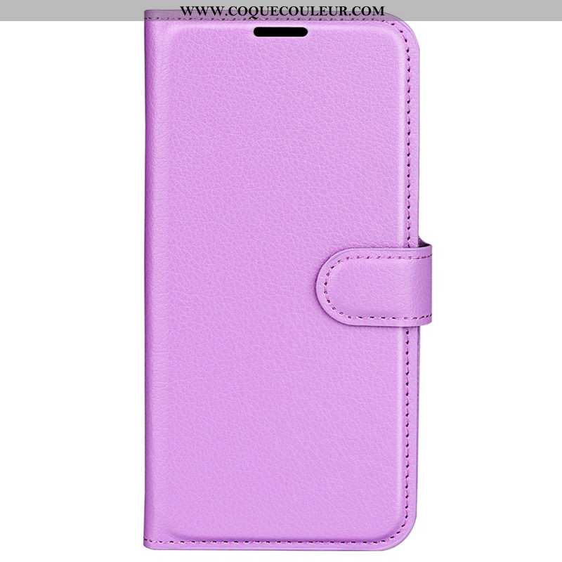 Housse Xiaomi Redmi Note 13 4G Simili Cuir Litchi Classique