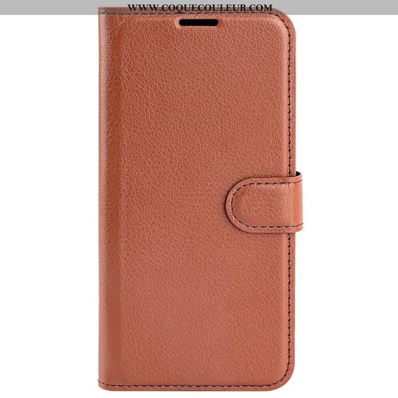 Housse Xiaomi Redmi Note 13 4G Simili Cuir Litchi Classique