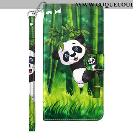 HousseXiaomi Redmi Note 13 4G Panda Bambou à Lanière