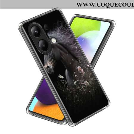 Coque Xiaomi Redmi Note 13 4G Cheval et Fleur