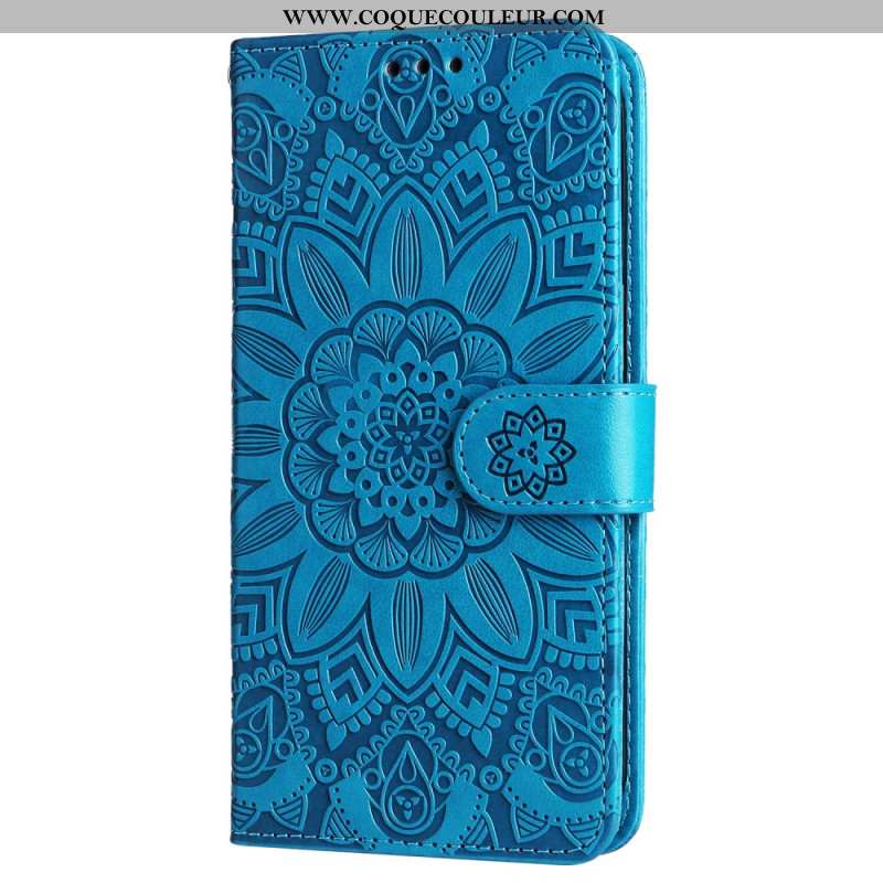 Housse Xiaomi Redmi Note 13 4G Fleur Mandala à Lanière