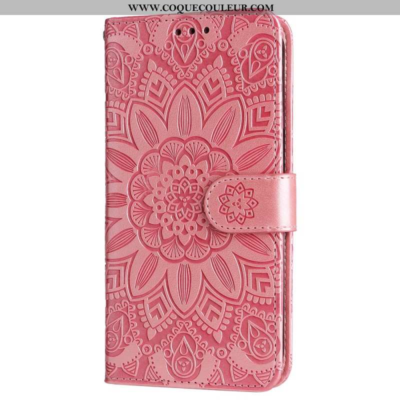 Housse Xiaomi Redmi Note 13 4G Fleur Mandala à Lanière