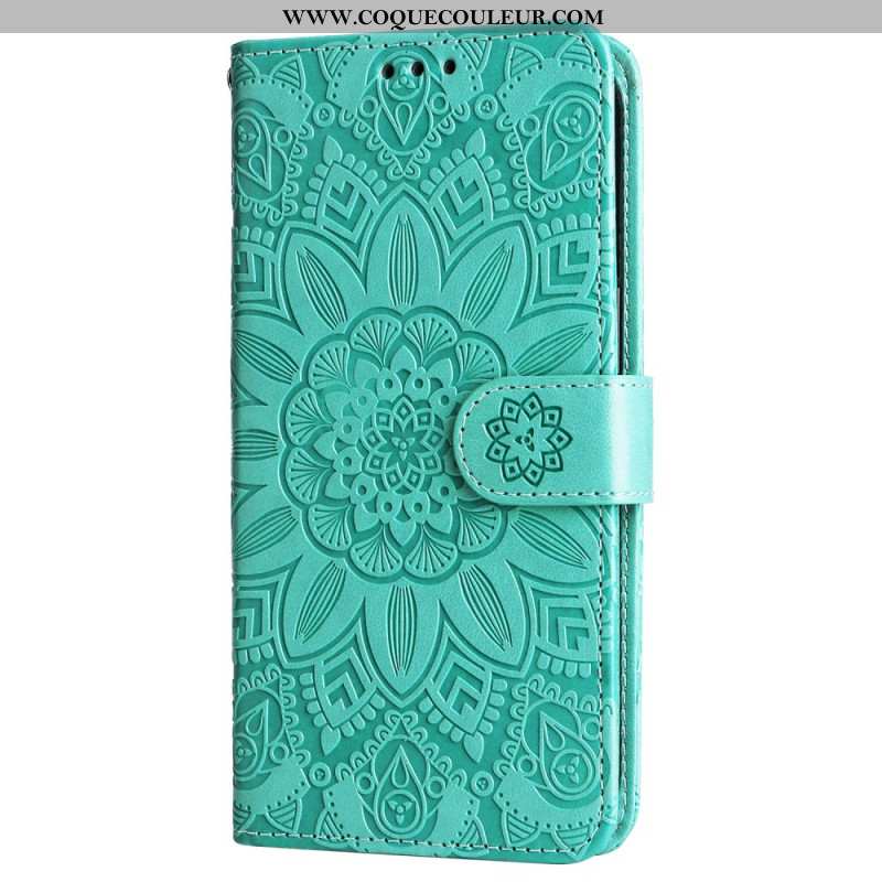 Housse Xiaomi Redmi Note 13 4G Fleur Mandala à Lanière