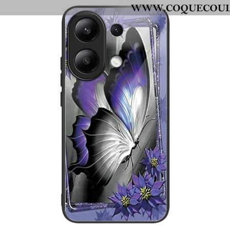 Coque Xiaomi Redmi Note 13 4G Verre Trempé Papillon Violet