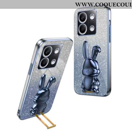 Coque Xiaomi Redmi Note 13 4G Lapin avec Support Bleu