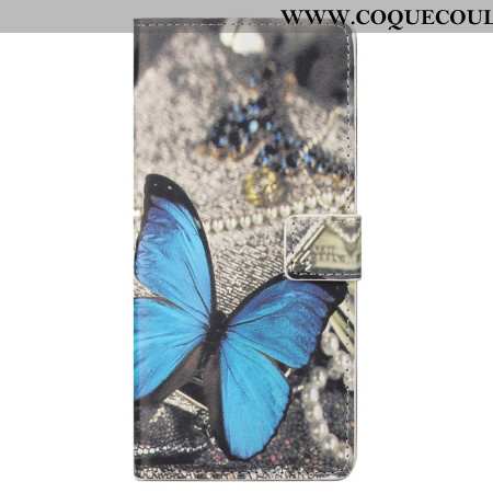 Housse Xiaomi Redmi Note 13 4G Papillon Bleu