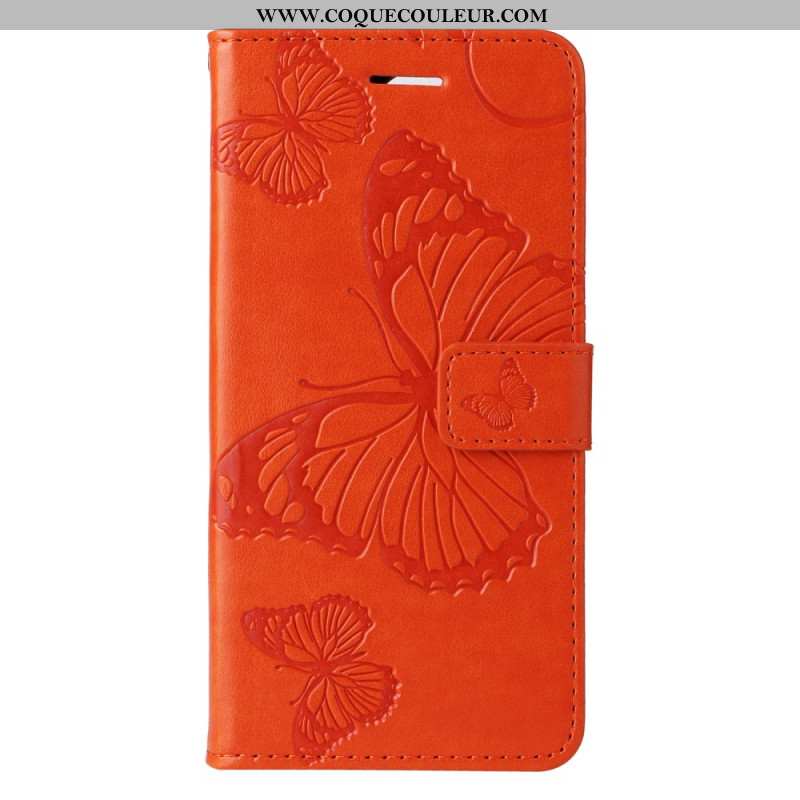 Housse Xiaomi Redmi Note 13 4G Papillons Géants à Lanière