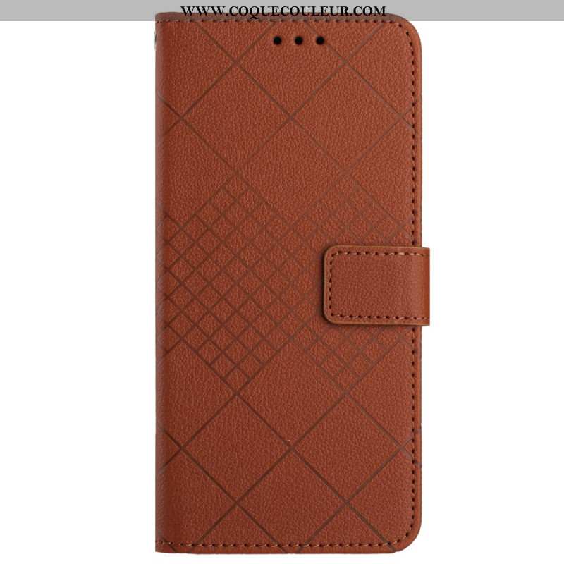 Housse Xiaomi Redmi Note 13 4G Motif Losanges à Lanière