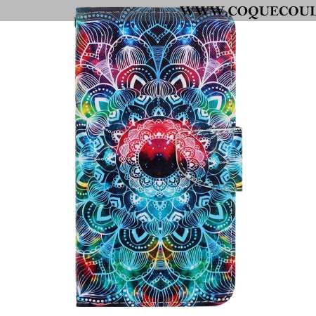 Housse Xiaomi Redmi Note 13 4G Motif Mandala à Lanière