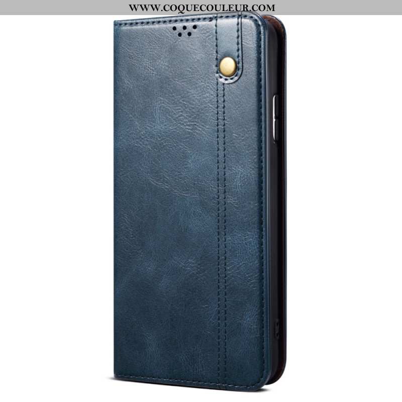 Flip Cover Xiaomi Redmi Note 13 5G Simili Cuir Ciré