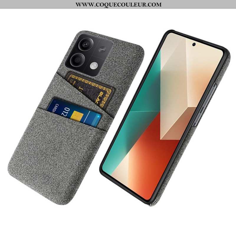 Coque Xiaomi Redmi Note 13 5G Tissu Double Porte-Cartes