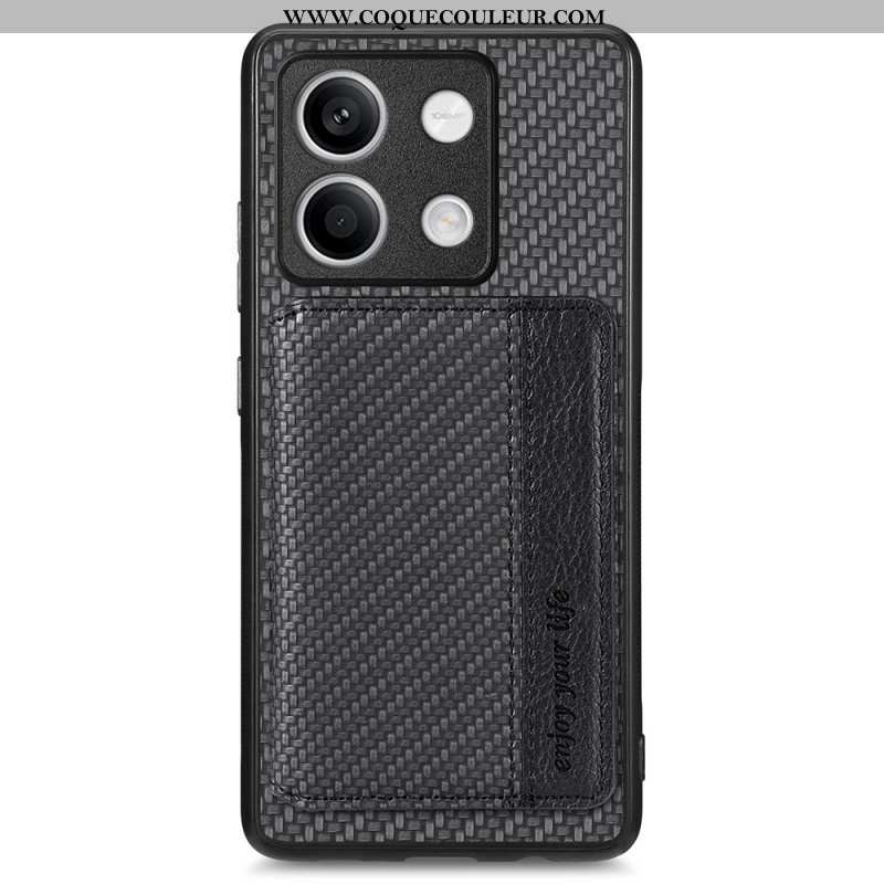 Coque Xiaomi Redmi Note 13 5G Texture Fibre Carbone Porte-Cartes