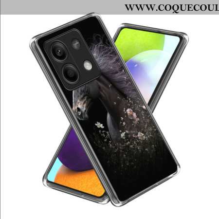 Coque Xiaomi Redmi Note 13 5G Cheval et Fleurs