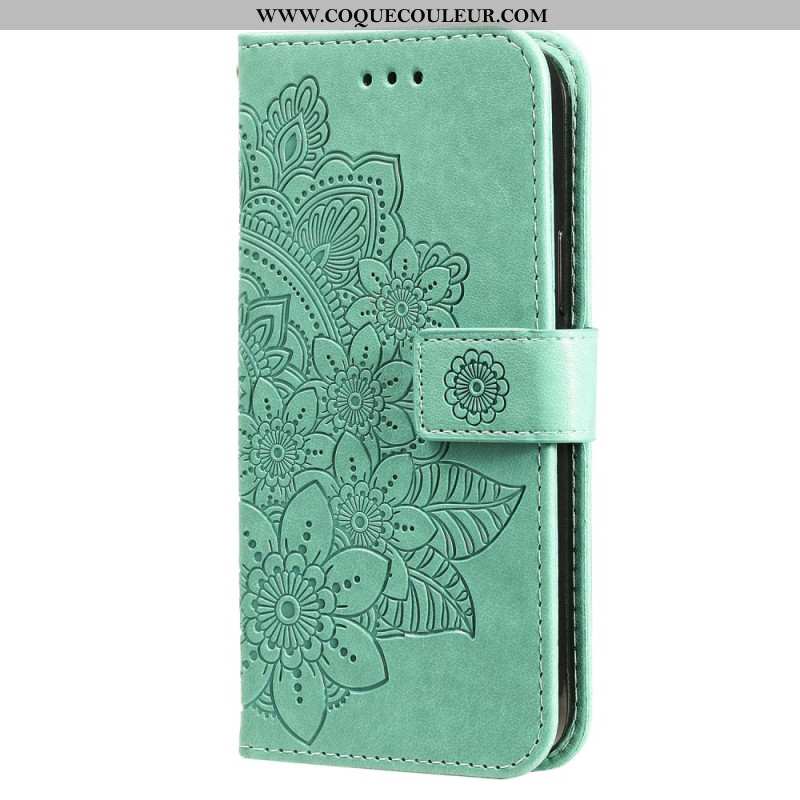 Housse Xiaomi Redmi Note 13 5G Empreinte Florale à Lanière