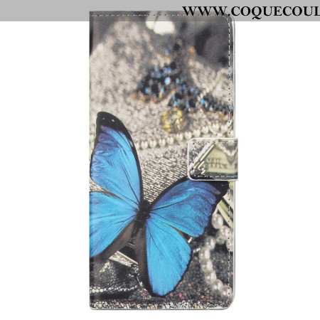 Housse Xiaomi Redmi Note 13 5G Papillon Bleu