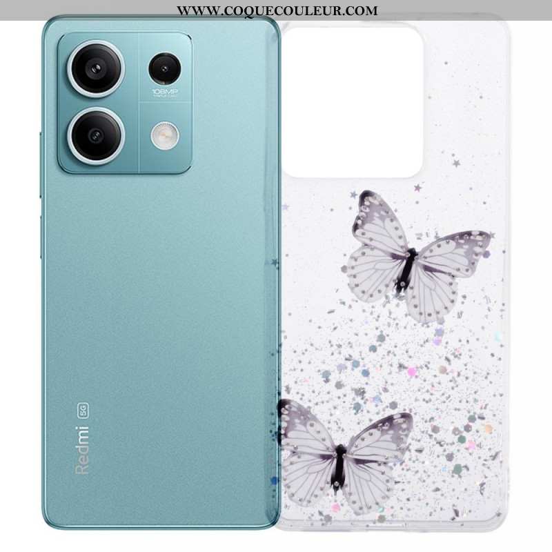 Coque Xiaomi Redmi Note 13 5G Paillettes Papillons