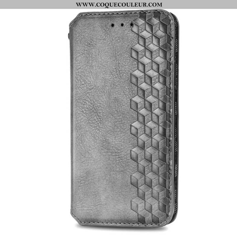 Flip Cover Xiaomi Redmi Note 13 5G Effet Cuir Vintage Losanges