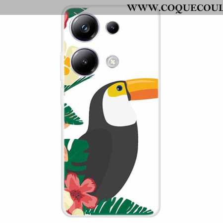 Coque Xiaomi Redmi Note 13 Pro 4G / Poco M6 Pro 4G Feuilles et Oiseau