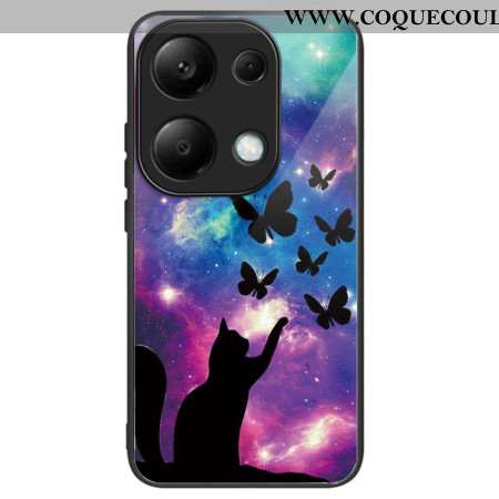 Coque Xiaomi Redmi Note 13 Pro 4G / Poco M6 Pro 4G Verre Trempé Chat et Papillons