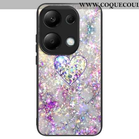 Coque Xiaomi Redmi Note 13 Pro 4G / Poco M6 Pro 4G Verre Trempé Coeur Paillettes