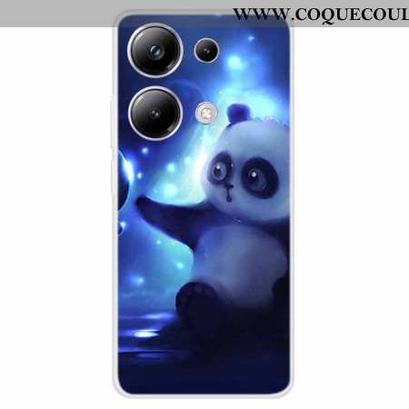 Coque Xiaomi Redmi Note 13 Pro 4G / Poco M6 Pro 4G Panda sur Fond Bleu