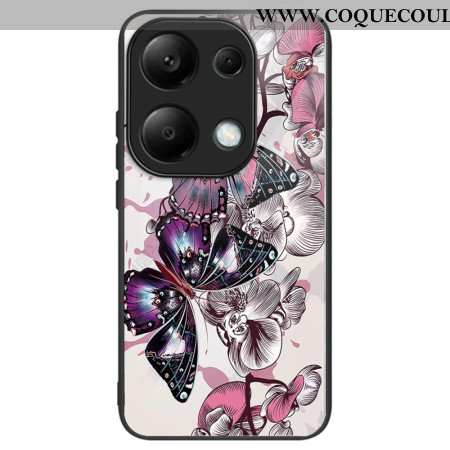 Coque Xiaomi Redmi Note 13 Pro 4G / Poco M6 Pro 4G Verre Trempé Papillons Violets