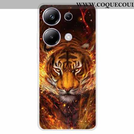 Coque Xiaomi Redmi Note 13 Pro 4G / Poco M6 Pro 4G Tigre en Flammes