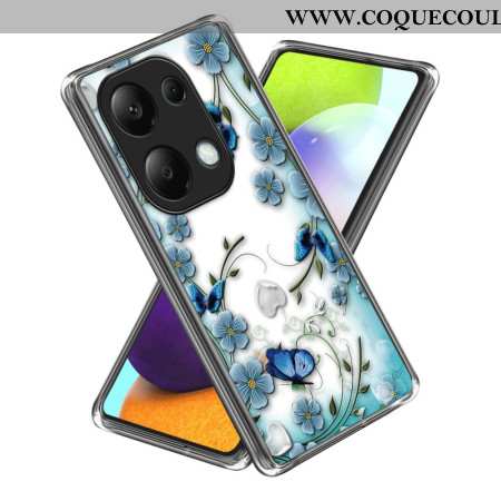 Coque Xiaomi Redmi Note 13 Pro 4G / Poco M6 Pro 4G Papillons et Fleurs Rétros