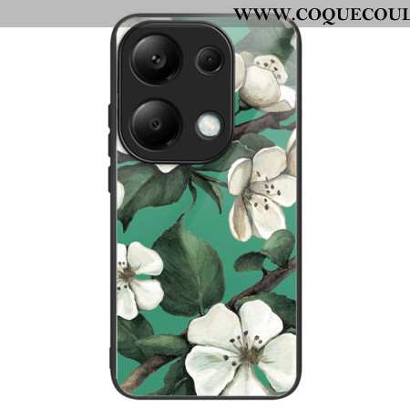 Coque Xiaomi Redmi Note 13 Pro 4G / Poco M6 Pro 4G Verre Trempé Fleurs Blanches