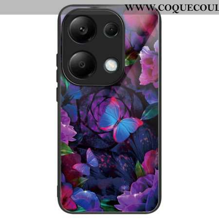 Coque Xiaomi Redmi Note 13 Pro 4G / Poco M6 Pro 4G Verre Trempé Papillons Colorés