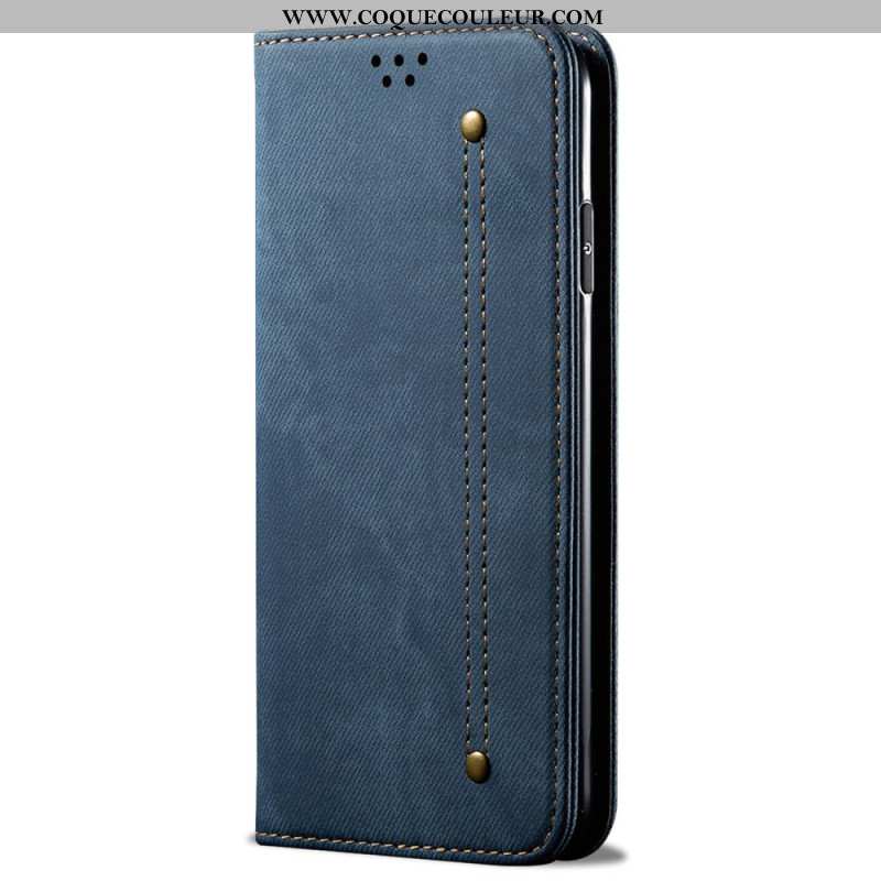 Flip Cover Xiaomi Redmi Note 13 Pro 5G / Poco X6 5G Tissu Jeans