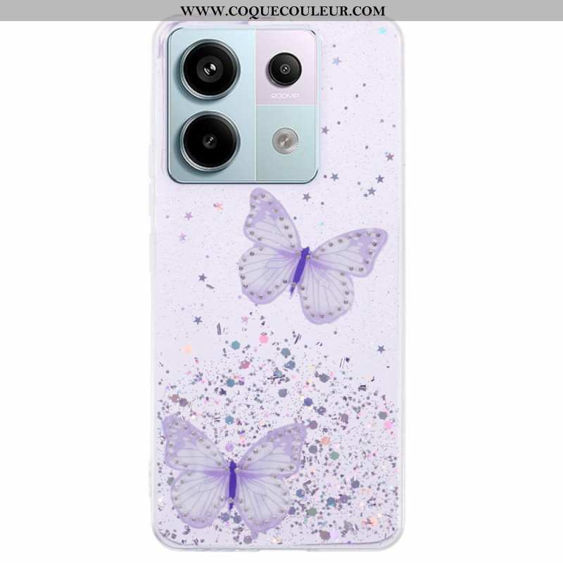 Coque Xiaomi Redmi Note 13 Pro 5G / Poco X6 5G Paillettes Papillons