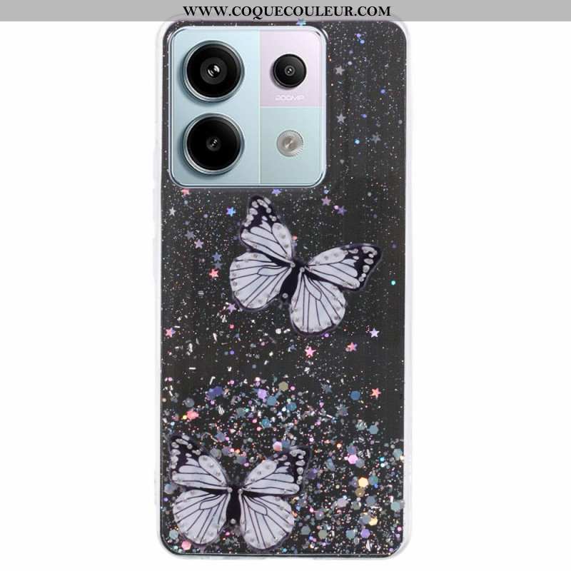 Coque Xiaomi Redmi Note 13 Pro 5G / Poco X6 5G Paillettes Papillons