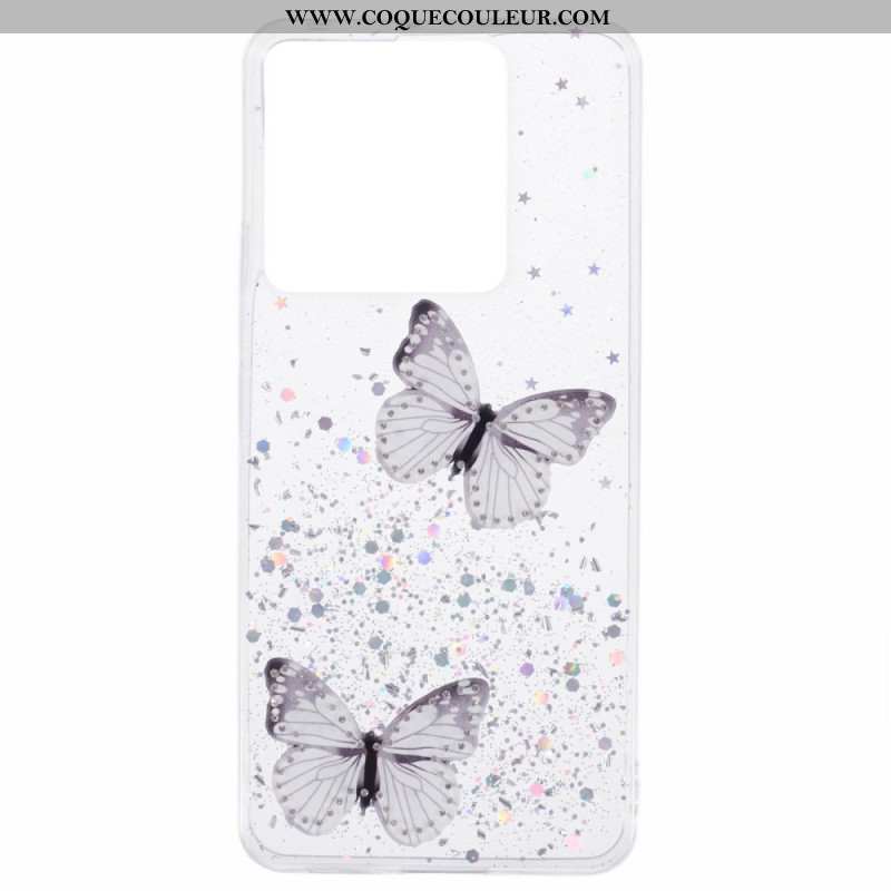 Coque Xiaomi Redmi Note 13 Pro 5G / Poco X6 5G Paillettes Papillons