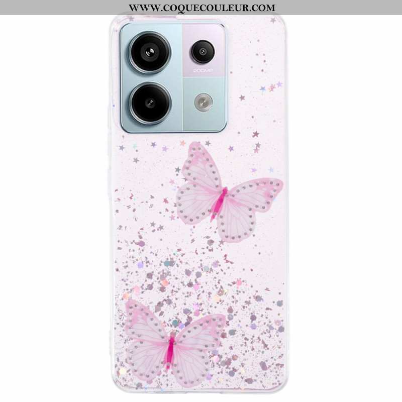 Coque Xiaomi Redmi Note 13 Pro 5G / Poco X6 5G Paillettes Papillons