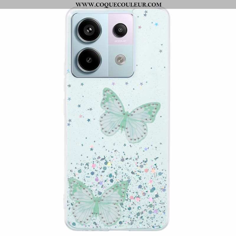 Coque Xiaomi Redmi Note 13 Pro 5G / Poco X6 5G Paillettes Papillons