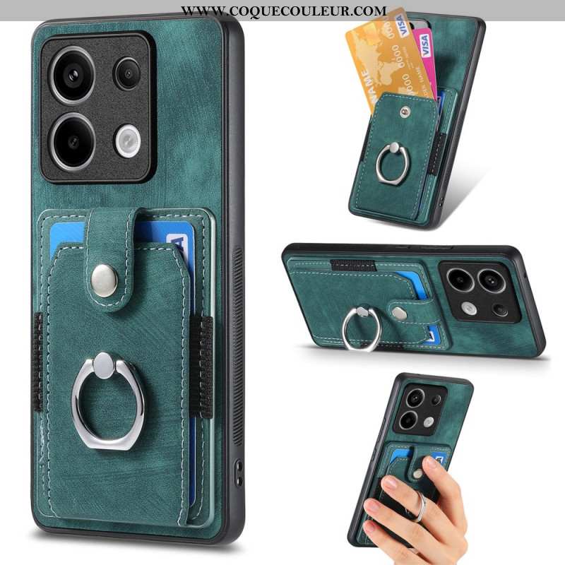 Coque Xiaomi Redmi Note 13 Pro 5G / Poco X6 5G Porte-Cartes et Anneau-Support