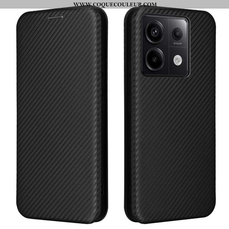 Flip Cover Xiaomi Redmi Note 13 Pro 5G / Poco X6 5G Fibre Carbone